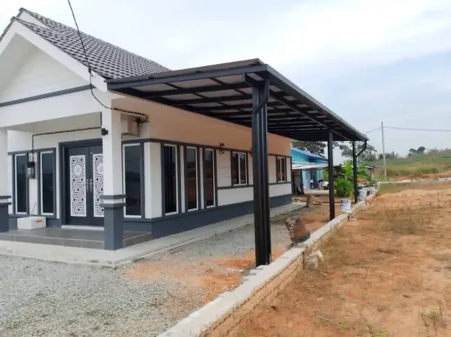 Awning PU Metal Modern - Projek Johor Bahru